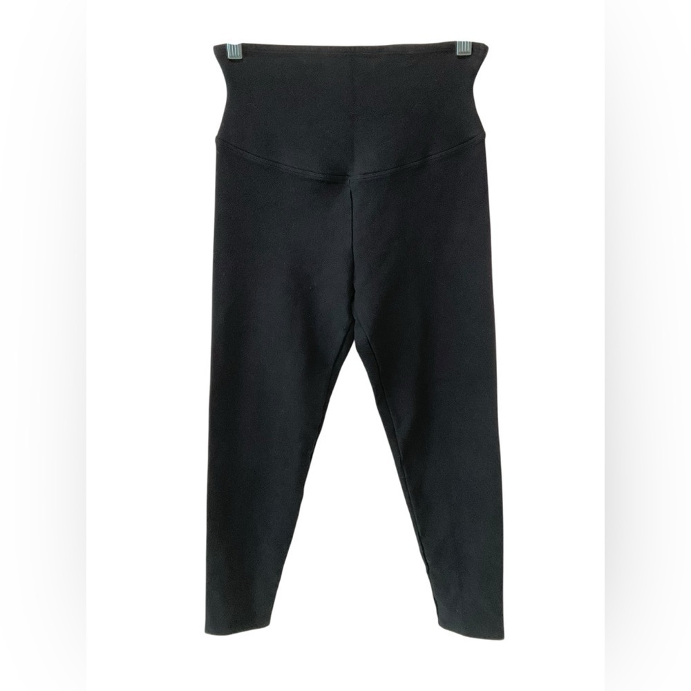 Yummie BLACK Stretch Shaping Leggings Denim High Waist Back Pockets MEDIUM
